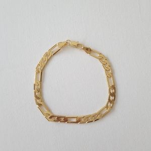 Flat figaro 18k gold filled bracelet New
